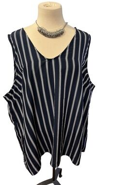 😍SHOW SPECIAL LILY MORGAN Blue Tank with White Stripes 3X